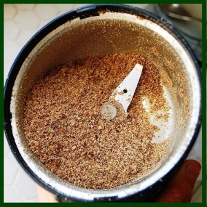 flax seed in coffee grinder